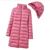 Sedutmo Winter Womens Down Jackets lg Ultra Light Thin Castary Coat Puffer Jacketスリム削除フード付きパーカーED1275 H5O3＃