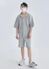 Miyake Lapel Shirt Pleated Short Sleeve T Shirt For Men Plain Shirt Button Up Shirt Summer Clothes For Men Black Casual Top 240315