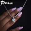 Halsband Topgrillz 6 Color Heart Pendant Halsband Högkvalitativ bling Iced Out Cubic Zirconia Hip Hop Fashion Jewelry Gift for Women