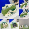 Kvinnor Gglies Tennis 1977 Mens Women High Sole Top Sneaker Designer Shoes Green Red Web Gummi Stripe Canvas Runner Trainers Sneakers Shoe With Box No411 W74J