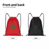 Sacs de courses personnalisés le drapeau du maroc, sac à dos à cordon de serrage pour femmes et hommes, sacs de sport légers pour voyager