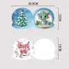 Stitch 5/6/8/10/12PCS Xmas Card Special Shape Diamond Handmade Tree Christmas Cottage Xmas Atmosphere for Adults Holiday Friends Family