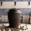 Tasses 280 ml de marc de café isolé anti-fuite tasse dégradable couvercle à pression en plastique double couche
