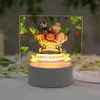 Articoli per feste Personalizzati Bambini Animali LED USB Luce notturna Nome personalizzato Lampada in acrilico per bambini Camera da letto Decorazione domestica Regalo di compleanno