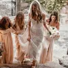 Robes sexy urbaines Boho chérie robe de mariée sirène avec manches détachables dos nu Robe de mariée en dentelle Appliques balayage Train Robe de Marie yq240329