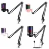 Microfoons Condensator USB-microfoon met armstandaard RGB-licht Gelede ophanging Metaal Ruisonderdrukking