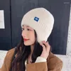 Berets Women Candy Colors Winter Hat With Earflap Fashion Soft Faux Fur Knitted Kpop Style Beanie Hats Female Streetwear Cap