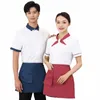 Spot Hôtel Serveur À Manches Courtes Femme Restaurant Restauration Vêtements De Travail Frt Bureau Cier Été Hot Pot Shop Uniforme Impression b48i #