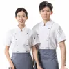 atmungsaktive Mesh-Design Sommer Kochuniform Catering Bäckerei Chef Shirt Restaurant Küche Jacke Hotel Kellner Arbeitskleidung R0ov #