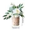 Flores decorativas vaso de plantas base suculentas recipiente flor de bétula vaso de madeira série mori ornamentos decoração de mesa de jantar