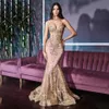 Sexy Lace Bordado Glitter Lantejoulas Sereia Prom Dr 2023 Luxo Spaghetti Straps Formal Party LG Vestidos de Noite para Mulheres V5hT #