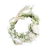 Dekorativa blommor krans girland dekor den lilla bruden bröllopsfest plasthänge baby andedräkt