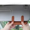 Interiör tillbehör läder bilglasögon fodral auto solvisor hållare solglasögon clipkort biljett bil multifunktion