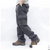 Männer Hosen Herren Overalls Cargo MTI Taschen Taktische Arbeit Casual Pantalon Hombre Streetwear Armee Gerade Hosen Drop Lieferung Appa Dhgrr