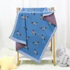 100%Cotton Knit Super Soft born Girls Boys Bedding Quilt Cute Cartoon Dachshund Infant Stroller Swaddle 100*80CM 240312