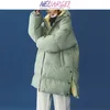 Dames Dons NELLARGEL Dames Brief Lange Winterjassen 2024 Vrouwelijke Casual Dikke Losse Bubble Jas Meisje Koreaanse Streetwear Zwarte Parka's