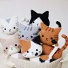 Miniature simpatico fiorellino gatto tessuto fatto a mano palla di filo tessuto fai da te borsa in lana uncinetto lavorato a maglia ornamento bambola borsa in materiale regalo creativo