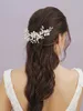 Accessoires de cheveux de mariage Fr Pearls Hair Sembs for Women Bride Alloy Lave Bridal Side Hair Band Fi Hairband 51io #