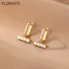 Hoopörhängen 2024 Silver/guldfärg rak linje liten för kvinnor minimalistisk zirkonhänge örhänge trend piercing smycken