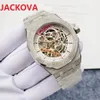 Su quadrante scheletrato cavo orologi meccanici automatici da uomo 42mm acciaio inossidabile 904L luminoso carica automatica 5tm polso impermeabile242N