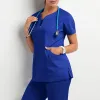 Uniformes cirúrgicos Mulher Scrub Set Médica Enfermeira Beleza Sal Workwear Clínico Scrubs Top Pant Spa Médico Enfermagem Túnica Terno z2zN #