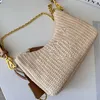 дизайнерская сумка тканая сумка для подмышек с вышивкой Re Nylon 2005 Hobo Bag Соломенный кожаный ремень через плечо повседневная женская сумка через плечо для покупок через плечо сумка высокого качества