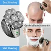 Rasoirs électriques 6 in1 Kits de toilettage rasoir électrique corps du visage rasoir électrique pour hommes cheveux tondeuse à barbe tête chauve Machine de rasage Rechargeable 240329