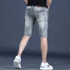 Vintage Gescheurde Shorts Jeans Mannen Zomer Streetwear Casual Retro Blauw Slim Fit Cott Denim Shorts v7V2 #