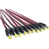 Schwarzer roter Draht 5,5 x 2,1 mm Pigtail 12 V männlich weiblich DC-Anschlusskabel-Adapter für 5050 3528 COB-LED-Streifenlicht