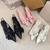 Robe chaussures fée style orchidée sandales bout pointu slingbacks été chaton talon fête femmes pompes de mariage