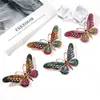 Alfileres Broches Broches de mariposa coloridos Diamantes de imitación de cristal Pasadores de esmalte de metal Broche de animal de insecto volador para mujeres Ropa Joyería Regalos Y240329