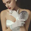 Gants de mariée simples pour femmes, courts, en Satin lisse, en Tulle blanc, pour demoiselles d'honneur, WG019 y089 #