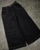 Jeans baggy brodés vintage Jnco Y2K Vêtements jeans Hip Hop de haute qualité Harajuku Streetwear Goth High Waited Jeans 240e #