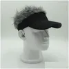 Ball Caps Men Womens Fashion Novelty Baseball Cap Fake Flair Hair Sun Visor Hats Toupee Wig Funny Cool Gifts Drop Delivery Accessories Dhfil