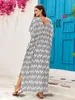 Plus Size Lg Caftan para Mulheres Praia Cover Up Casual Kaftan Maxi Vestido Dr Loungewear House Dres para o Verão f3YJ #