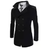 Mens Wool Blends Sale Autumn Long Coat Men Fashion Turn-Down Collar Blend Double Breasted Pea Jacket Overcoats Drop Delivery Apparel C Dhqme