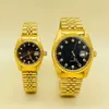 Live Streaming of Internet Celebrity Lao Jia Watches For Mane and Female Couples, Gold Waterproof Watch smycken Matchning