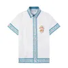 Summer Men's T-shirt Designer Print Button Up Cardigan Casual Loose Version Polo Short Sleeve Hawaiian Lapel Top Fashion Men's Swim Series Beach Shirt Size M-3XL #16