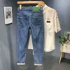 Jeans na moda para homens 2024 casual fino ajuste denim luxo streetwear 90s designer primavera outono de alta qualidade estiramento lg calças masculinas 16nc #