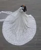 2023 Muslim Hijab Hochzeit Dr A-Linie O-Ausschnitt Lg-Ärmel Luxus Spitze Brautkleider Applikationen Robes De Mariees Luxe Dubai Custom 376U #