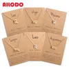 Ailodo hommes femmes 12 Horoscope signe du zodiaque pendentif collier Ari Leo 12 Constellations bijoux enfants cadeau de noël goutte 2594