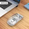 Trådlös mus transparent 2.4G BT1 BT2 för PC Gamer Notebook Laptop Accessories RGB Game Mouse laddningsbart bakgrundsbelyst F0023