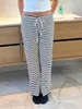 Women's Pants Women Loose Striped Pajama Drawstring Elastic Waist Trousers Lounge Joggers Yoga Bottoms Casual Sweatpants