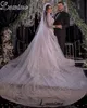 sparkly Beaded Wedding Dres For Women Dubai Arabic Lg Sleeves High Neck Wedding Gowns Vestido De Casamento Brides Dres z6Xv#