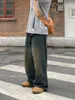 reddachic Vintage Grün W Baggy Jeans für Männer Neue lässige weite Beine verstellbare Taille Y2k Hosen Street Style Arbeitskleidung Herrenhose V66G#