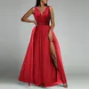 sexy Solid Color Tulle Prom Women'S Dr Sweetheart Female Elegant Formal Dres Gown Slit Party Evening Prom Gala Vestidos T03y#
