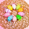 Party Decoration 12/24pcs Easter Eggs Happy Dekorationer målade diy hantverk barn gåva heminredning hängande ornament