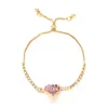 New Fashionable and High end Pink Peach Heart Bracelet with Yiwu Zircon Drawstring Adjustable Hand Accessories 5RQS