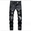 Jeans masculin hip hop cargo noir pantalon à mode à la mode