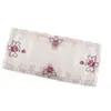 Nappe florale réutilisable en tissu satiné brodé, pour fêtes de mariage, célébrations de remise de diplômes, fournitures de jardin pour la maison